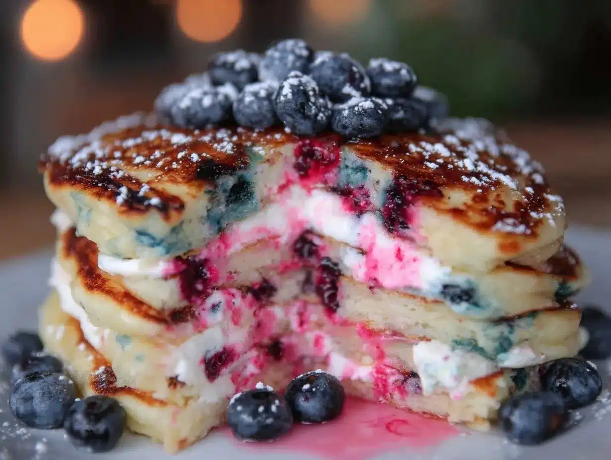 lemon blueberry Easter egg stuffed pancakes preparation steps