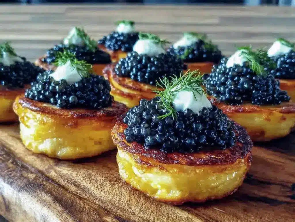 midnight caviar blini - featured image