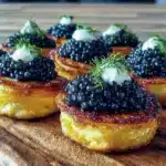 midnight caviar blini - featured image