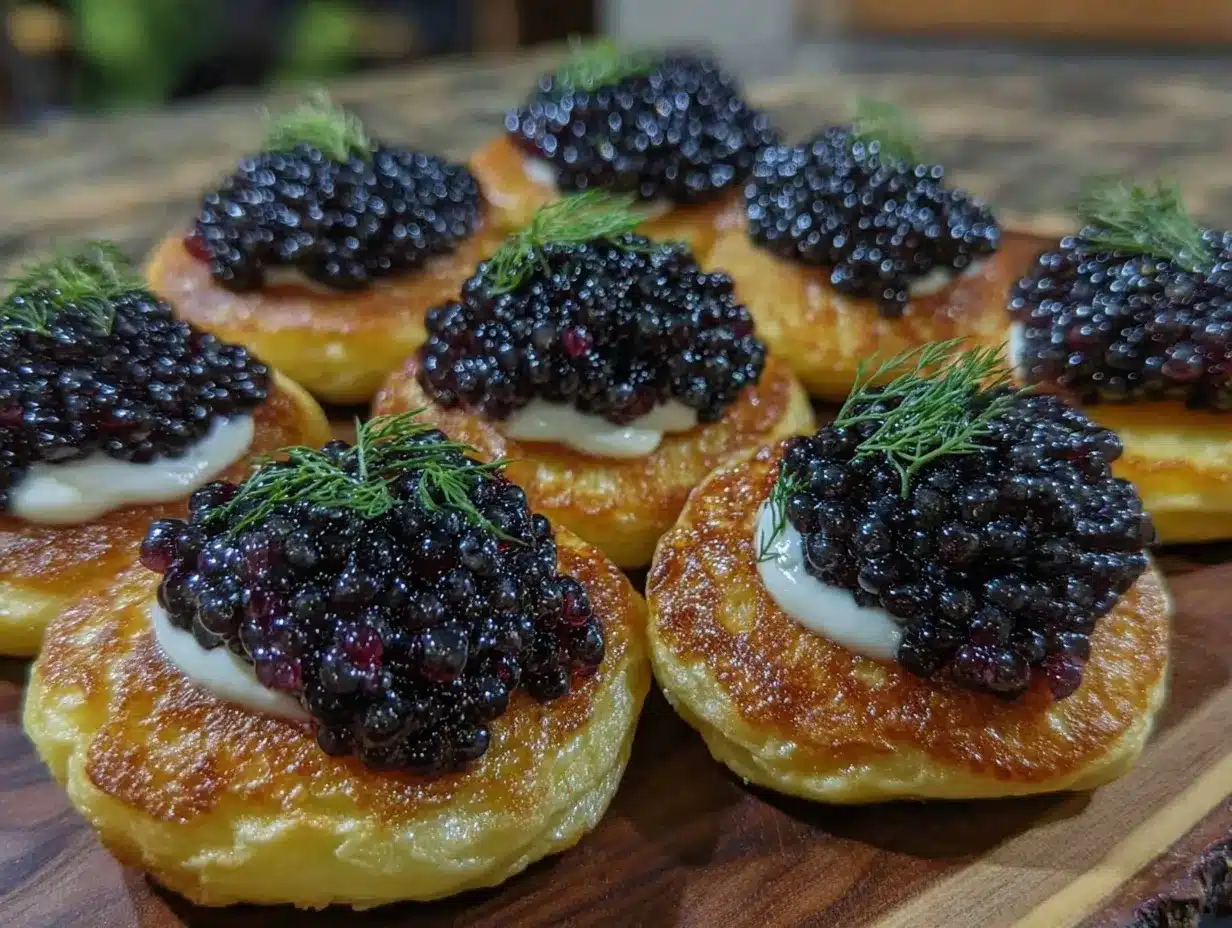 midnight caviar blini preparation steps
