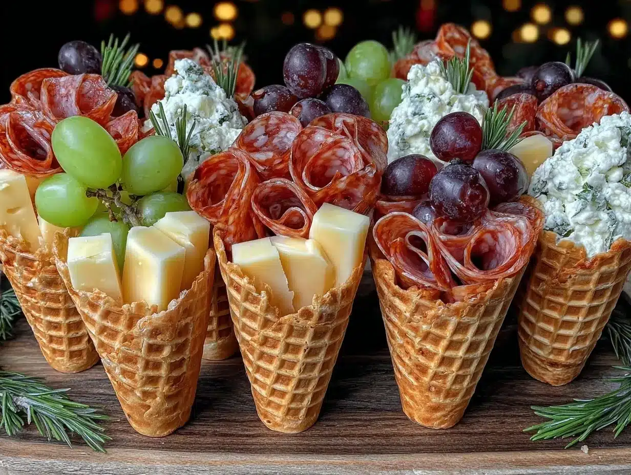 mini charcuterie cones preparation steps