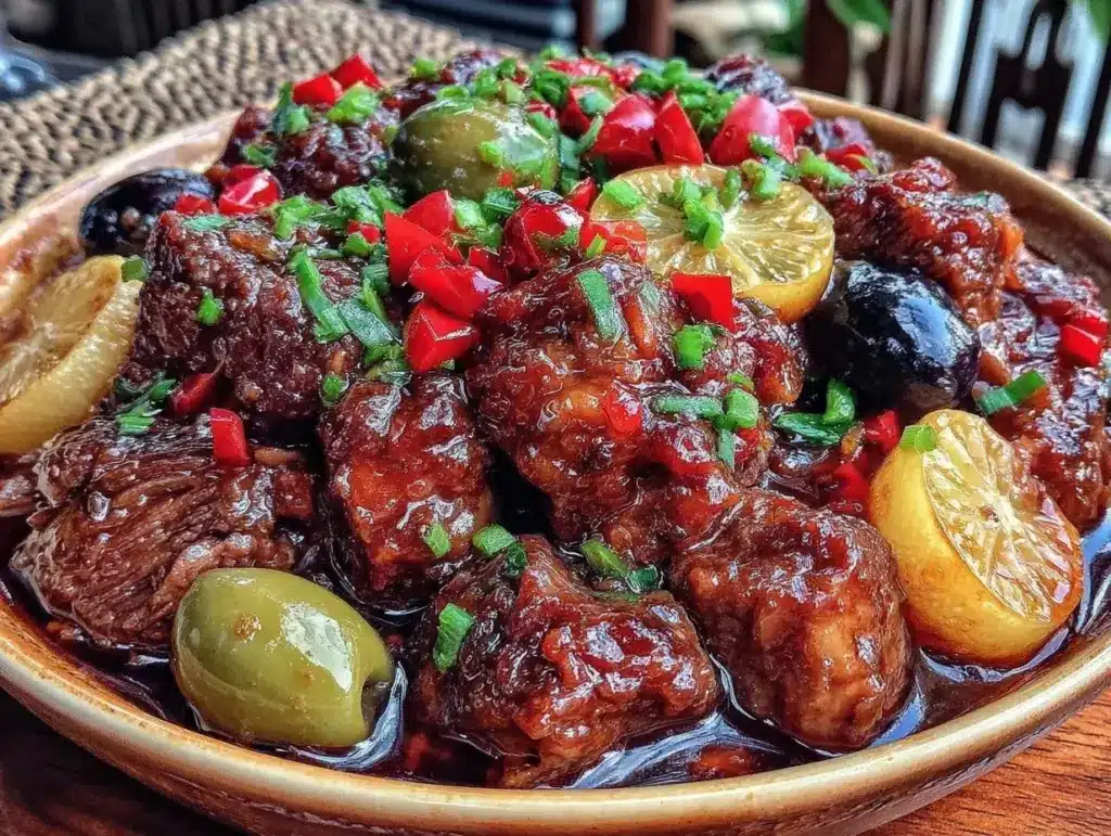 moroccan slow cooker lamb tagine - featured image