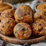 no bake peanut butter chocolate oat energy balls - featured image