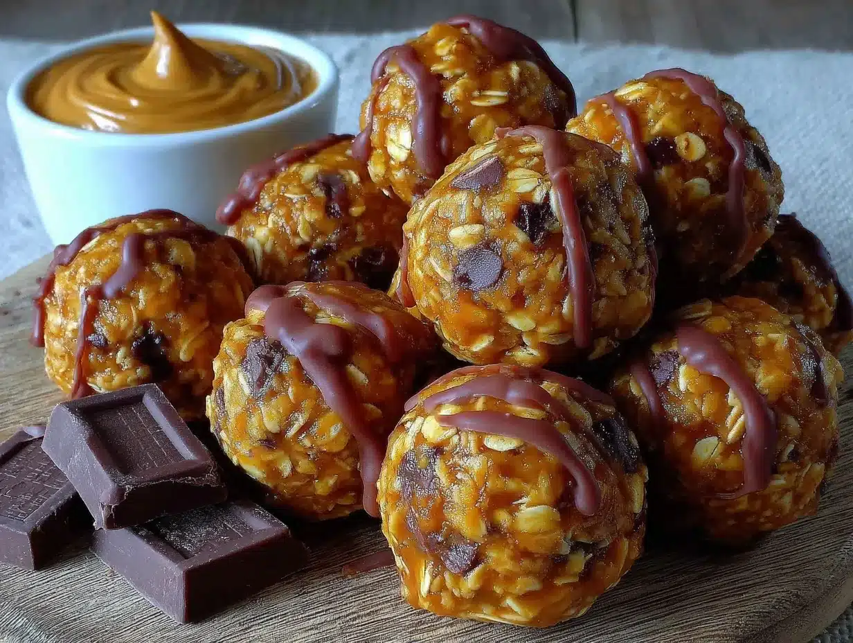 no bake peanut butter chocolate oat energy balls preparation steps