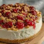 no-bake strawberry crunch cheesecake - featured image