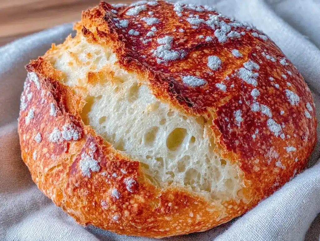 no-knead Dutch oven sourdough bread - featured image