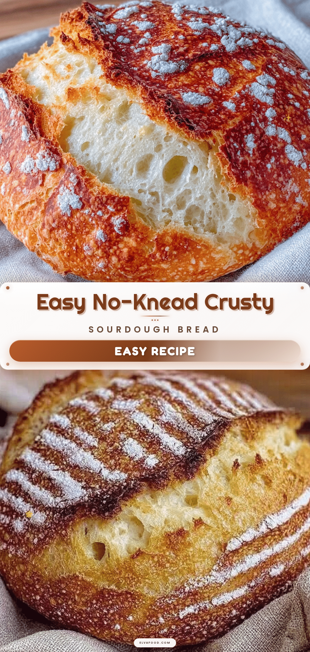 no-knead Dutch oven sourdough bread recipe