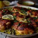 one-pan crispy chicken piccata - featured image