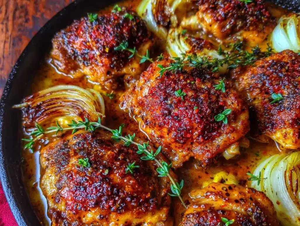 one-pot apple cider chicken thighs - featured image