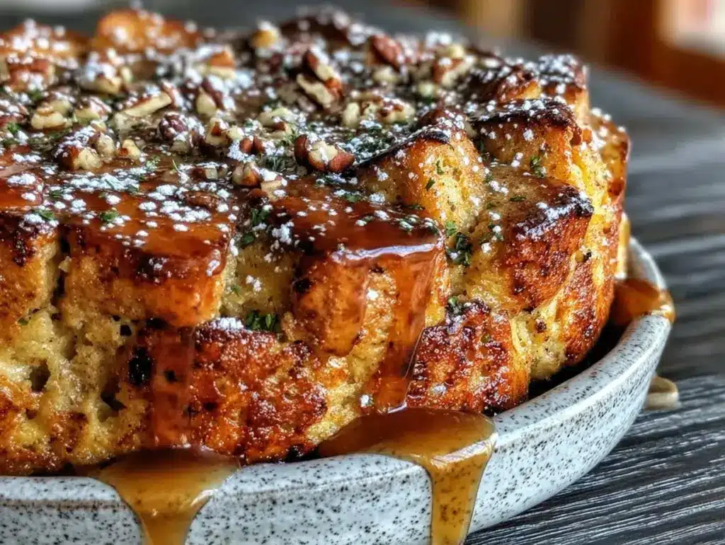 overnight eggnog french toast bake - featured image