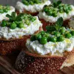 pea and ricotta crostini - featured image