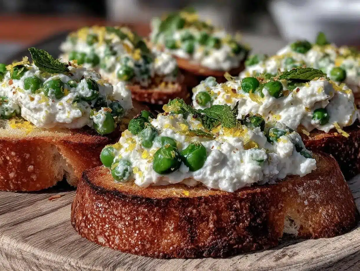pea and ricotta crostini preparation steps