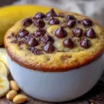 peanut butter banana mug cake - featured image