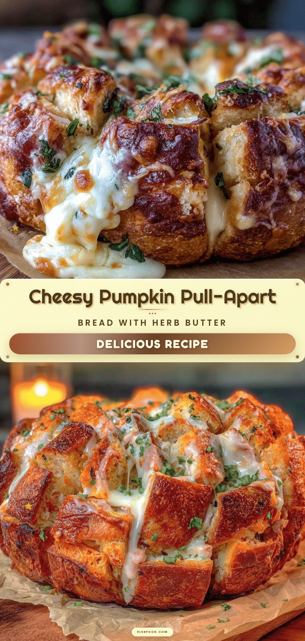 pumpkin shaped cheddar pull-apart bread recipe