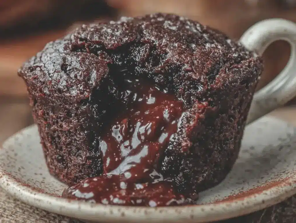 quick chocolate lava mug cake - featured image