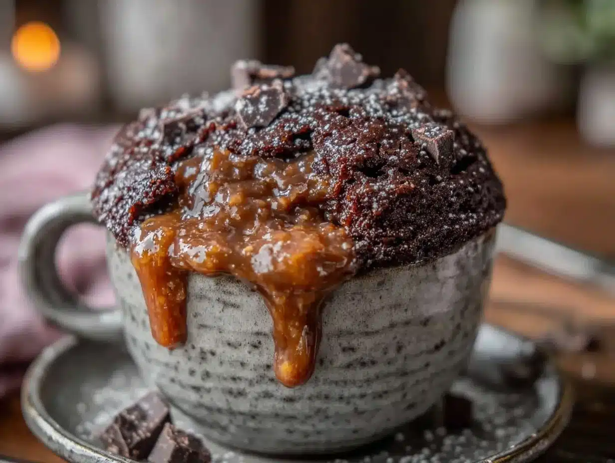 quick chocolate lava mug cake preparation steps