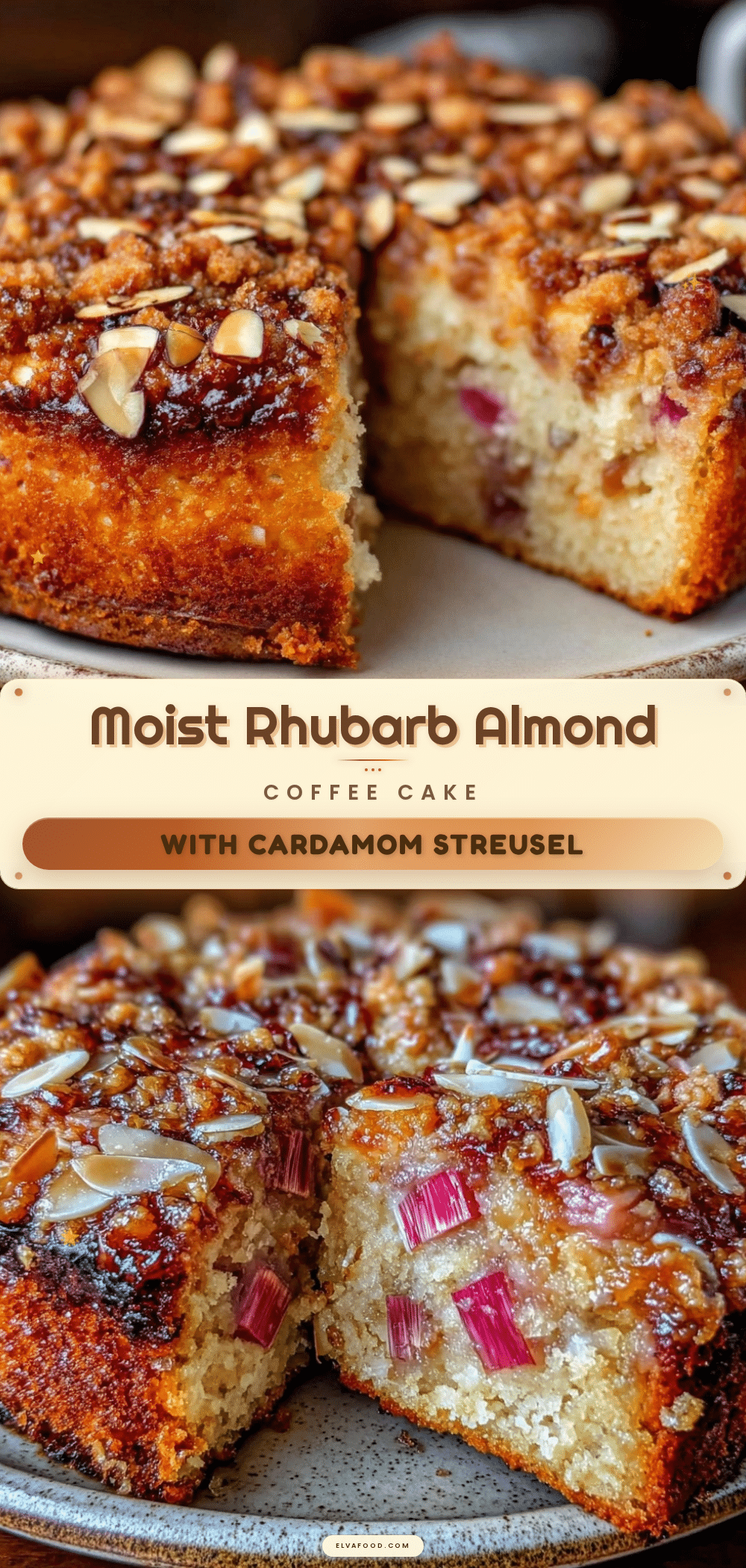 rhubarb almond coffee cake recipe