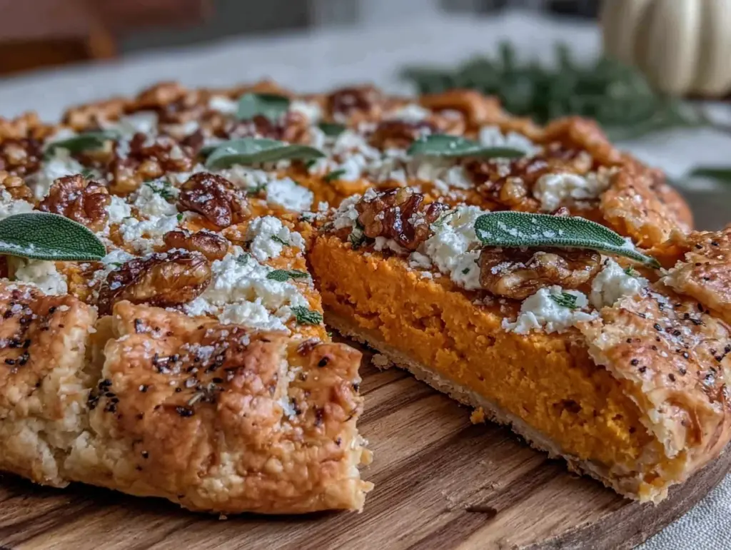 savory pumpkin goat cheese galette - featured image