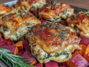 sheet pan chicken and sweet potato - featured image