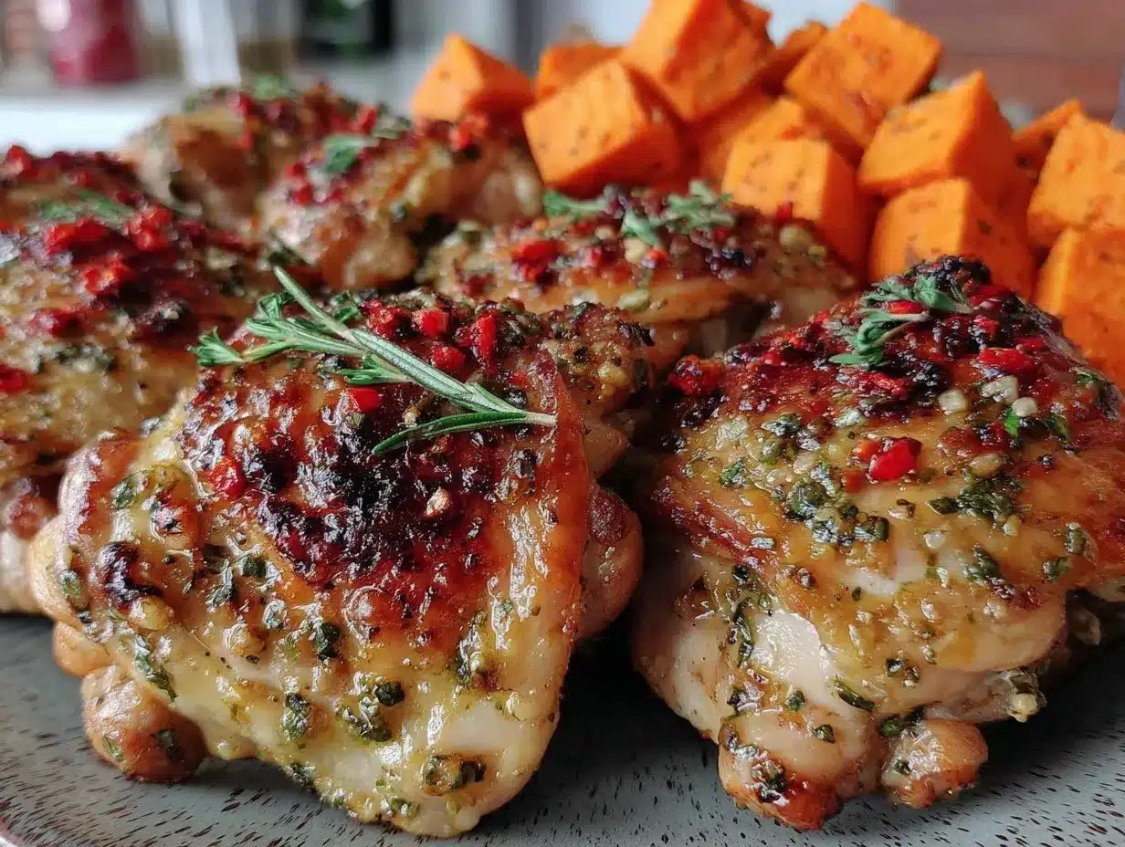 sheet pan chicken and sweet potato preparation steps