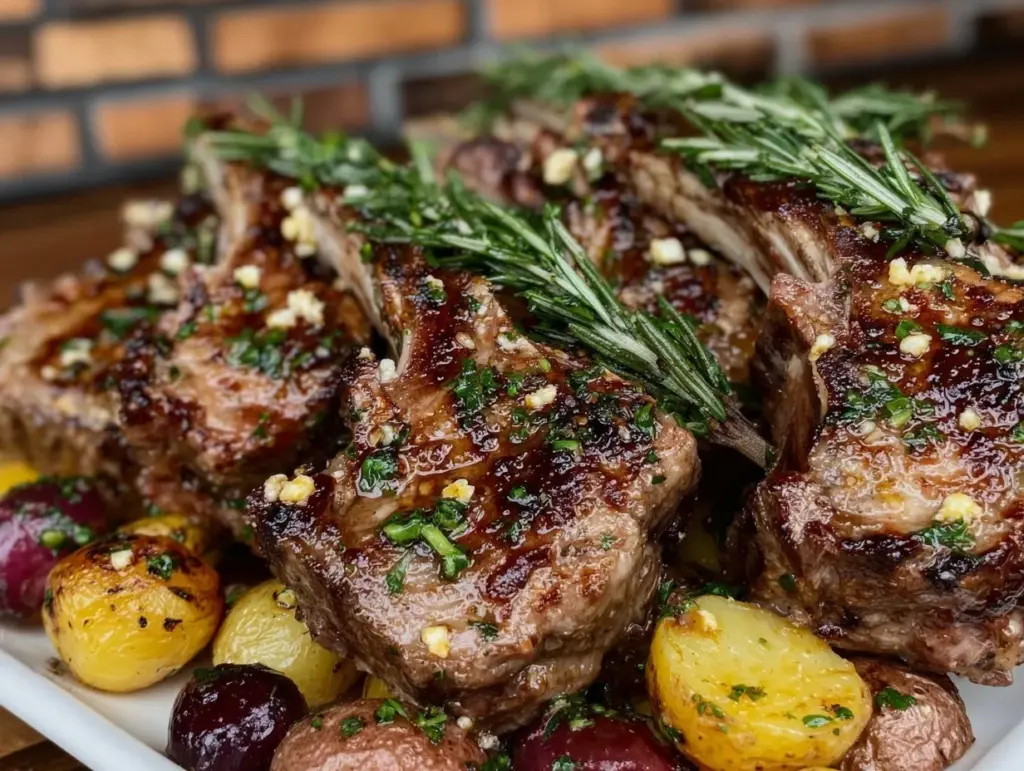 sheet pan herb roasted lamb chops - featured image
