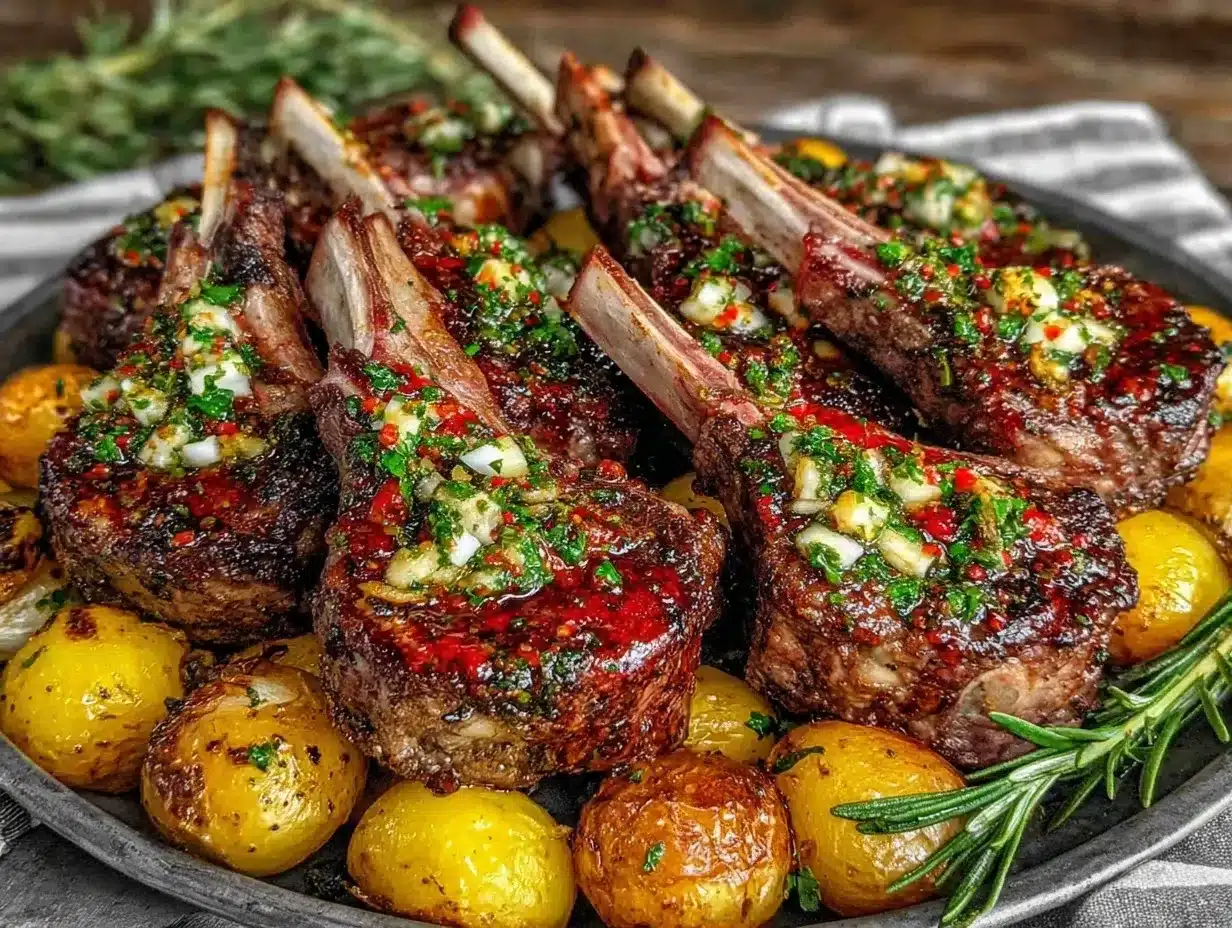 sheet pan herb roasted lamb chops preparation steps