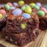 speckled malted milk chocolate Easter egg brownies - featured image
