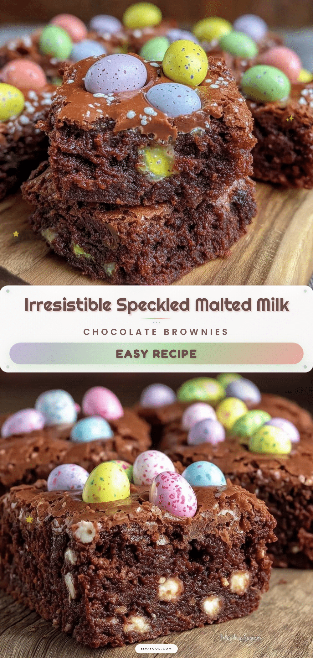 speckled malted milk chocolate Easter egg brownies recipe