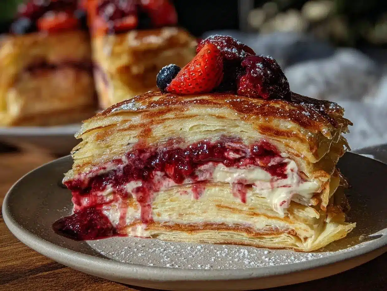 Stars and Stripes crepe cake preparation steps