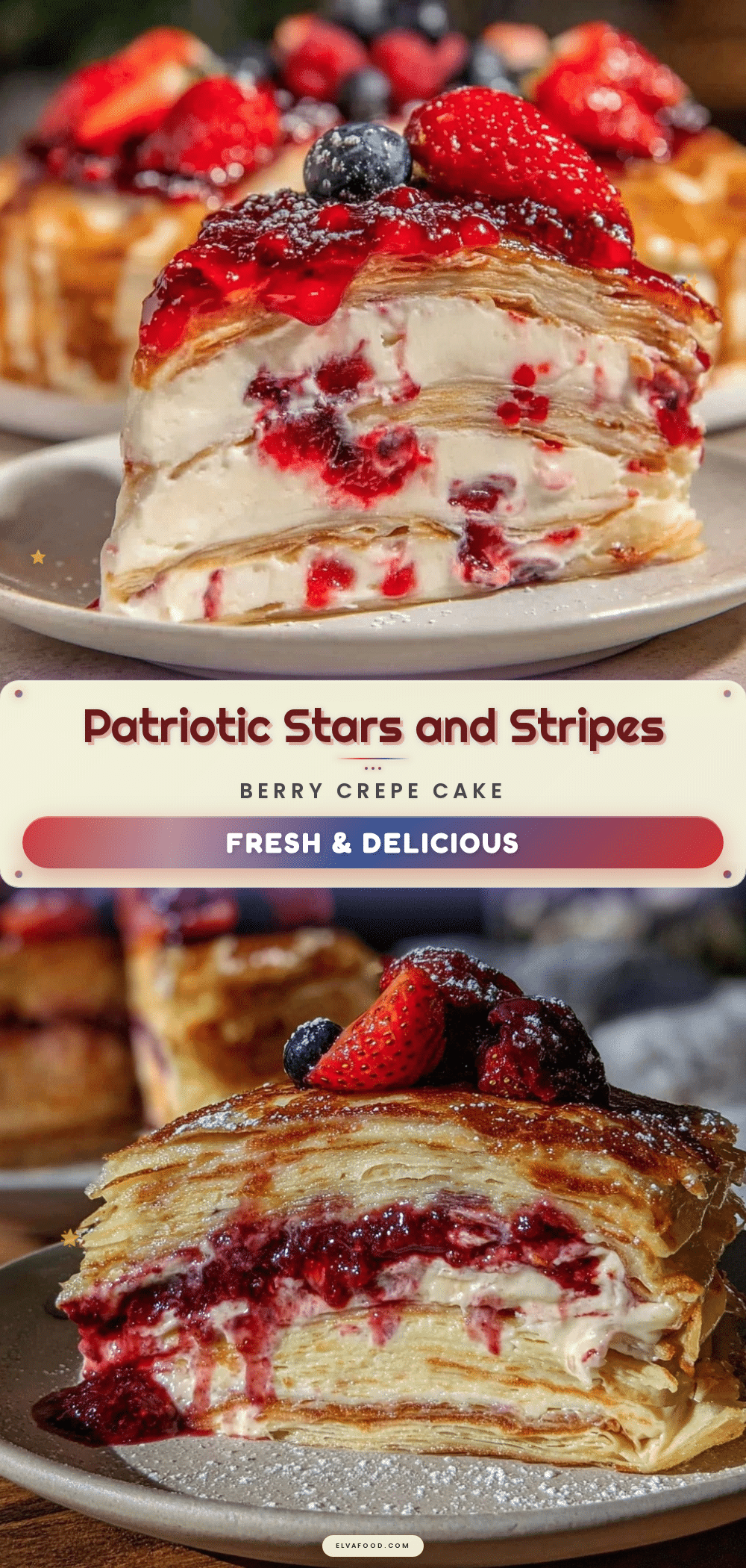 Stars and Stripes crepe cake recipe