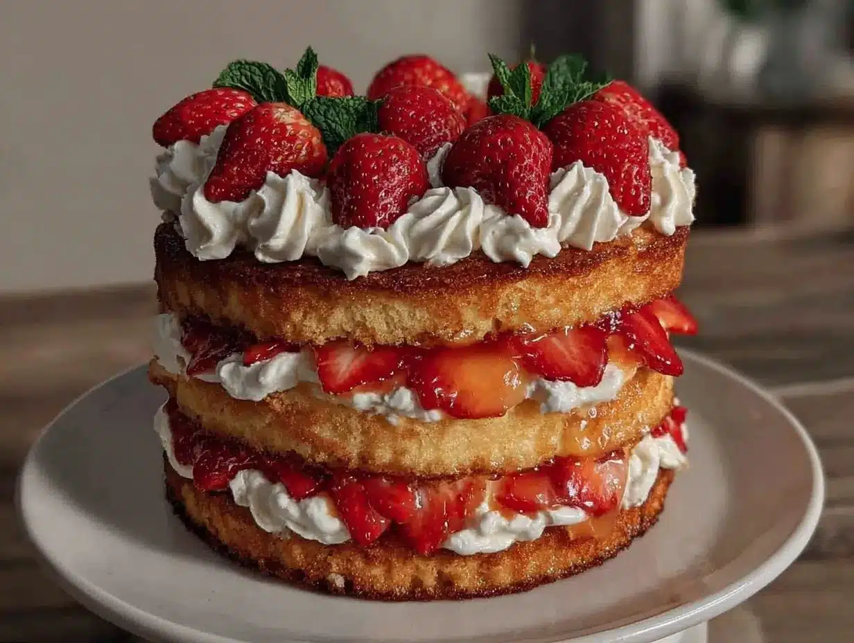 strawberry lemon curd layer cake preparation steps