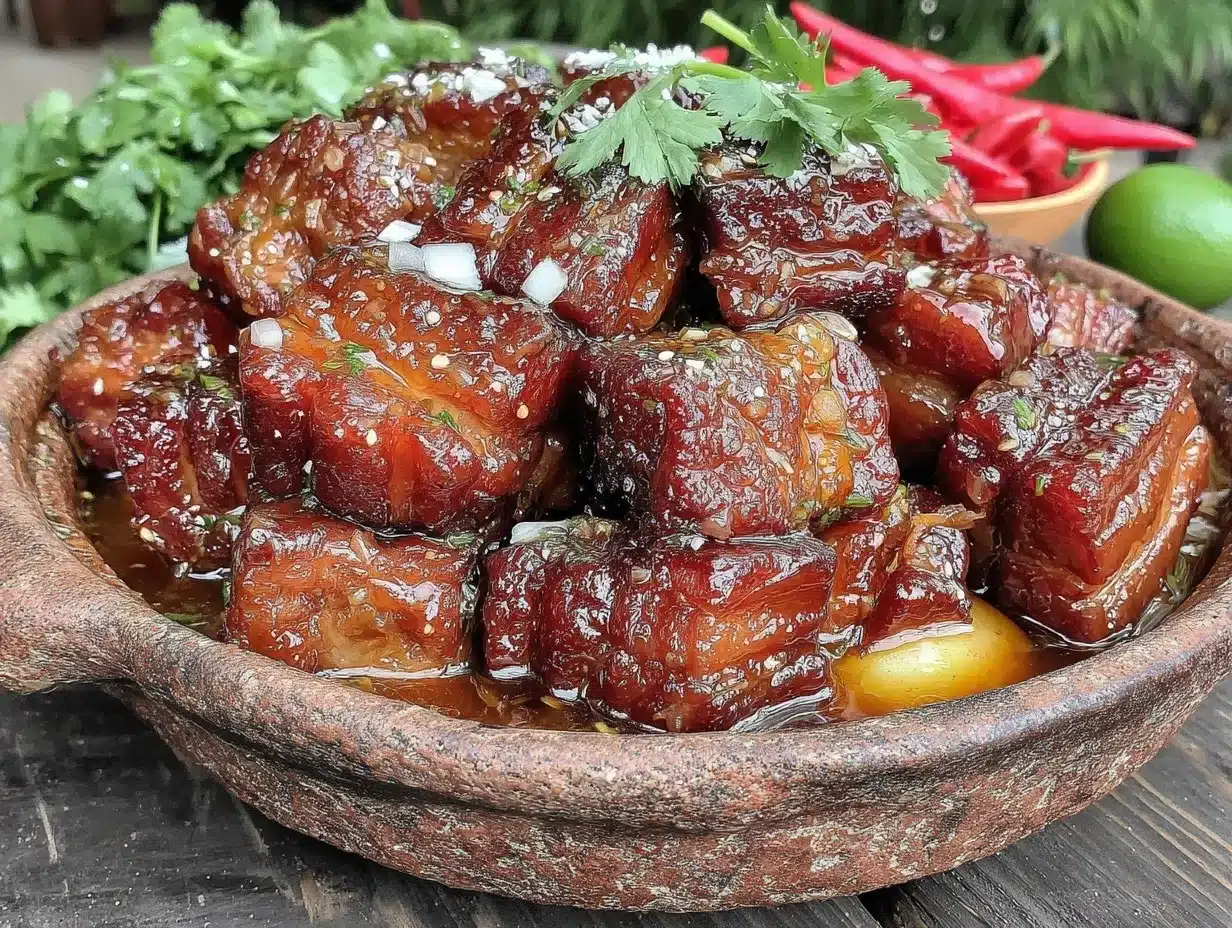 Vietnamese caramelized ginger pork belly preparation steps