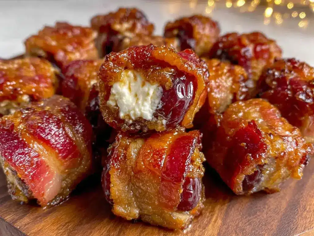 bacon-wrapped cream cheese stuffed dates - featured image