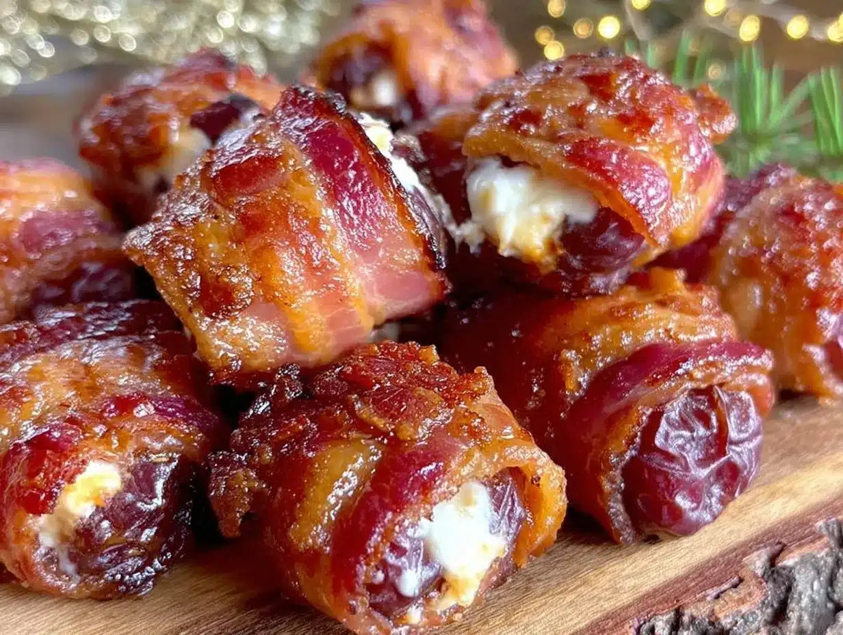 bacon-wrapped cream cheese stuffed dates preparation steps