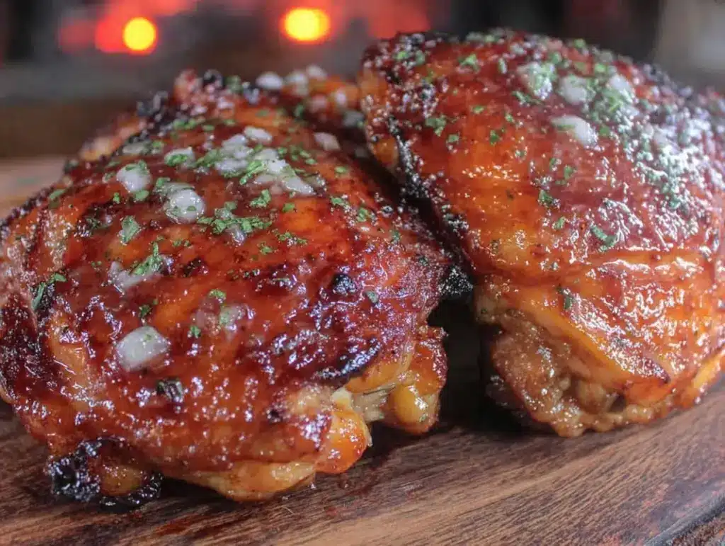 brown sugar garlic grilled chicken thighs - featured image