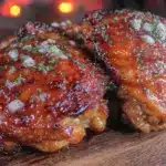 brown sugar garlic grilled chicken thighs - featured image
