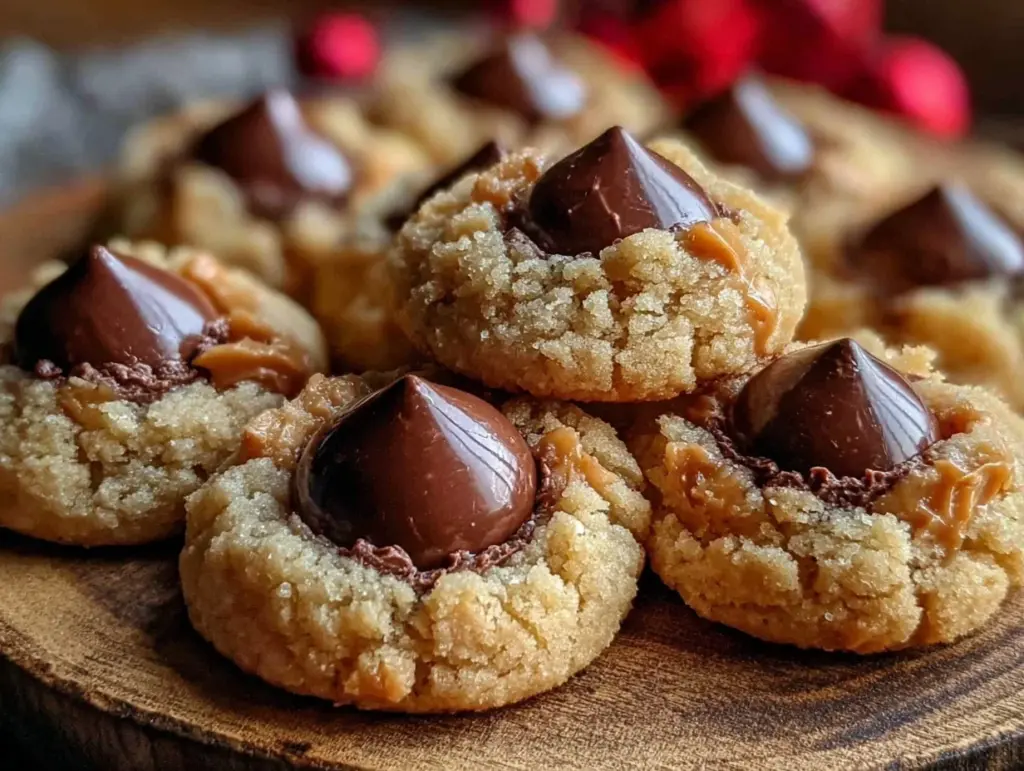 cozy peanut butter blossoms recipe - featured image