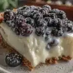 creamy blueberry lemon icebox pie - featured image