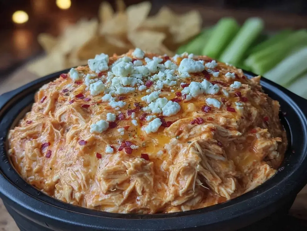 creamy buffalo chicken dip - featured image