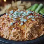 creamy buffalo chicken dip - featured image