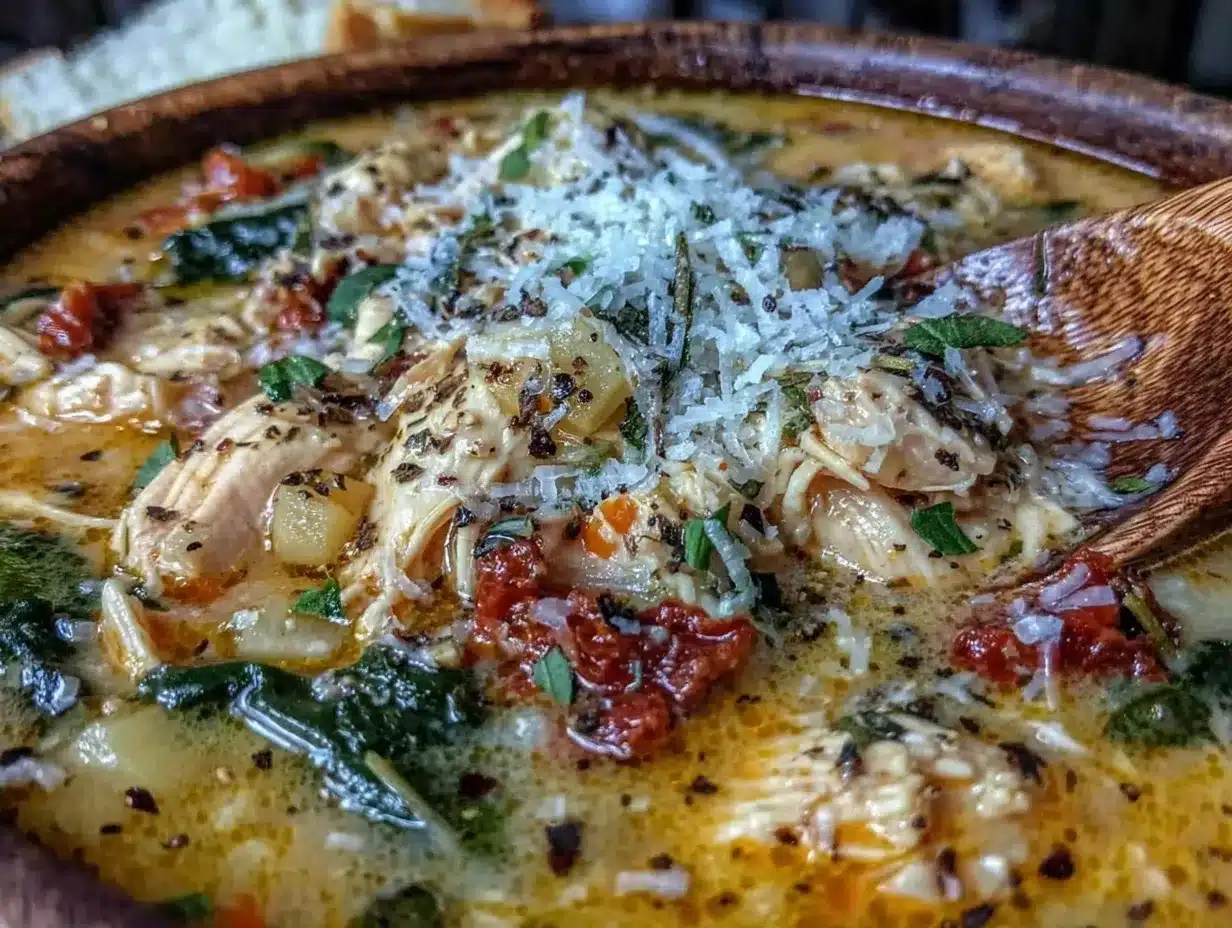 Creamy Tuscan Chicken Soup preparation steps
