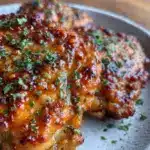 crispy garlic parmesan chicken thighs air fryer recipe - featured image