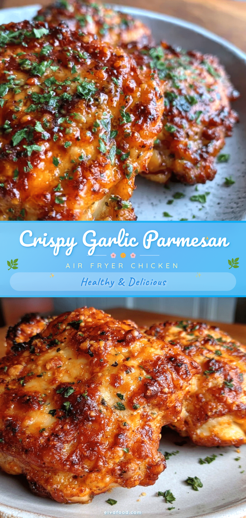 crispy garlic parmesan chicken thighs air fryer recipe recipe