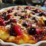 dark sweet cherry clafoutis - featured image