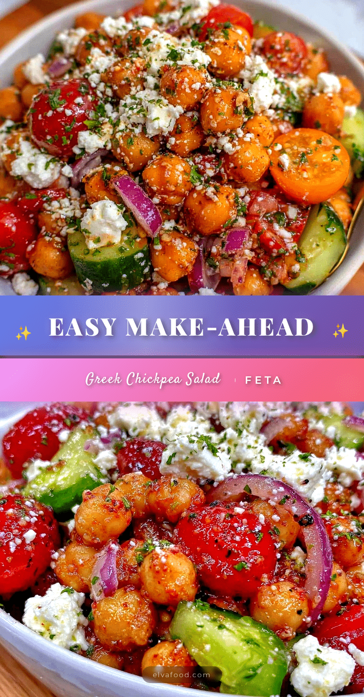 easy make-ahead greek chickpea salad with feta recipe