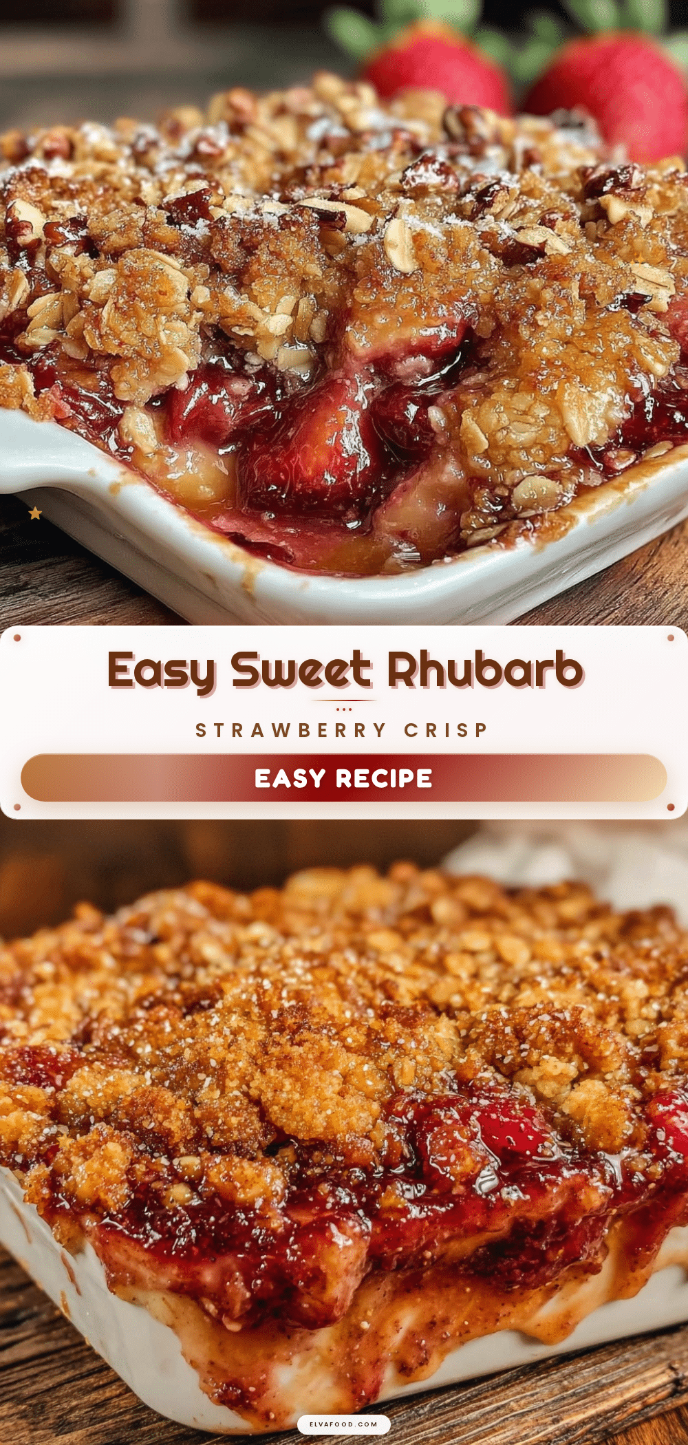 easy rhubarb strawberry crisp recipe