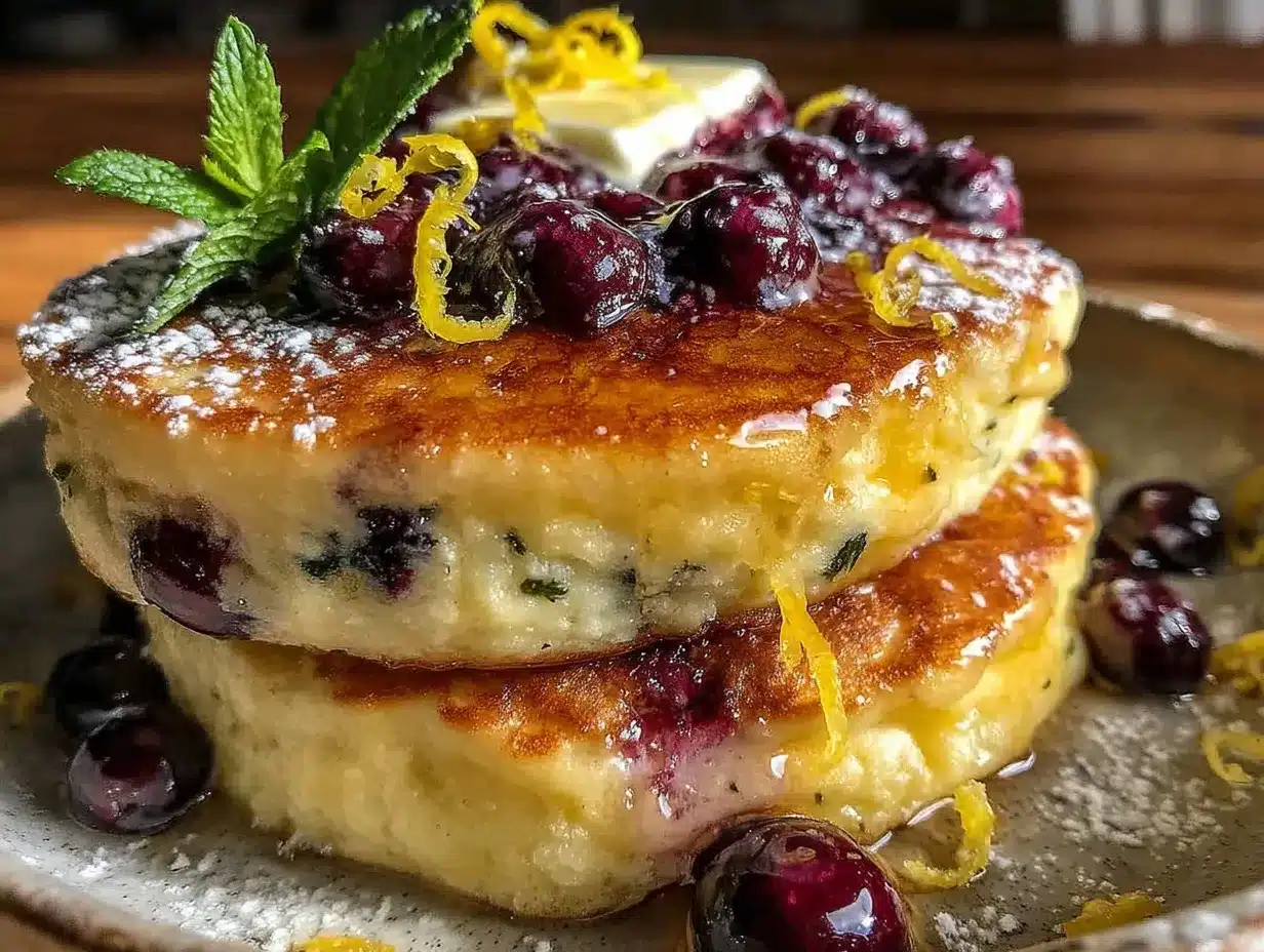 fluffy blueberry lemon buttermilk pancakes preparation steps