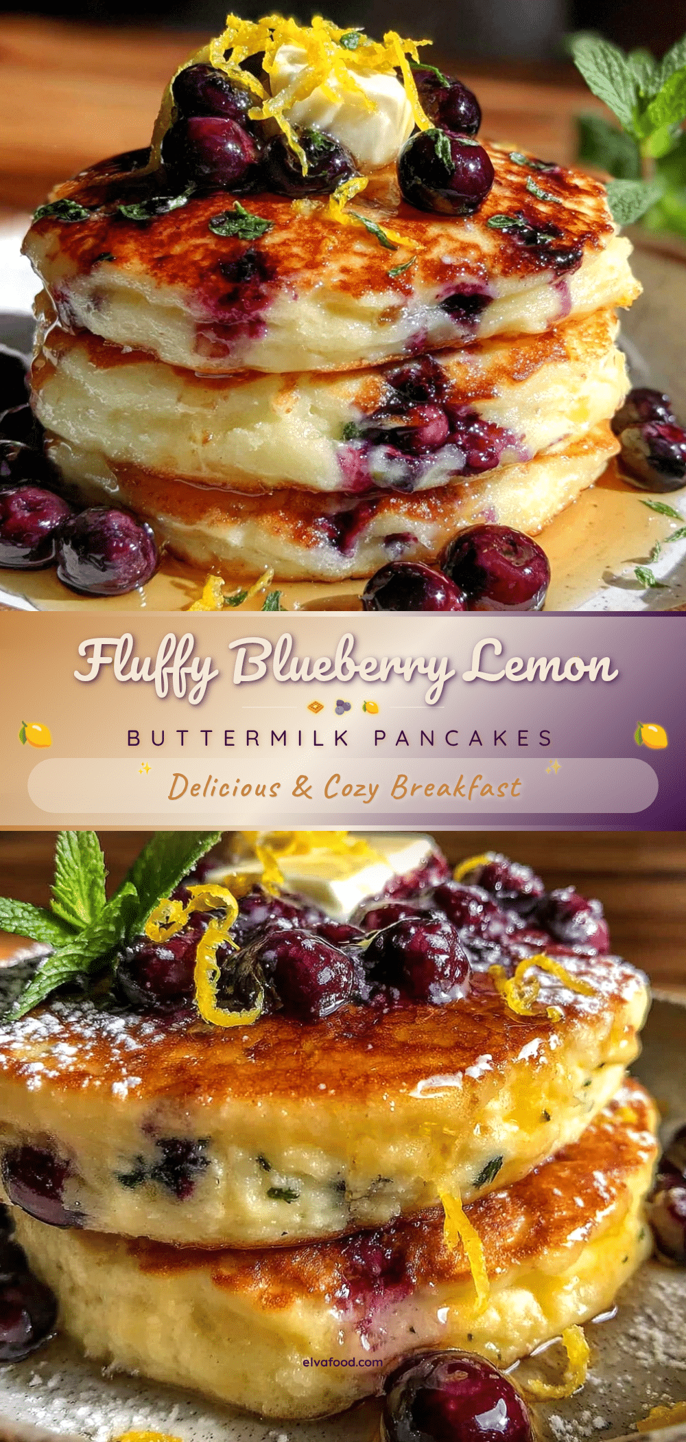 fluffy blueberry lemon buttermilk pancakes recipe