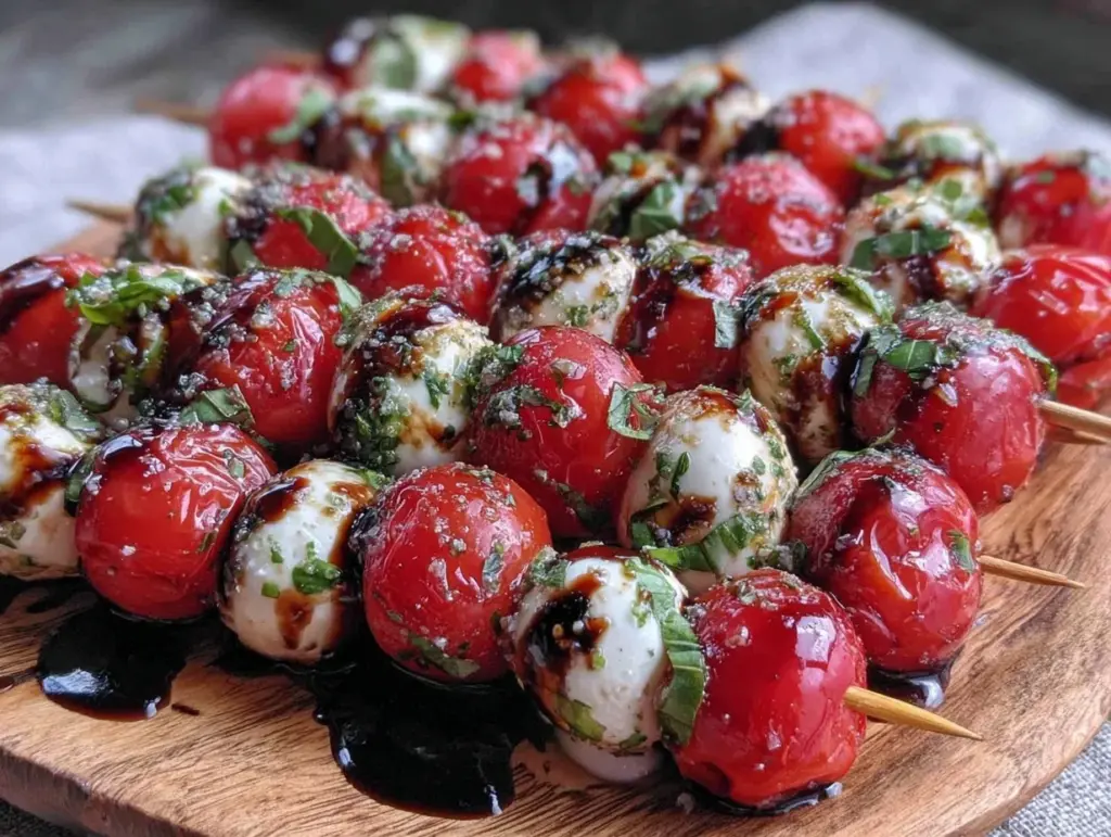 fresh caprese skewers - featured image