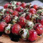 fresh caprese skewers - featured image